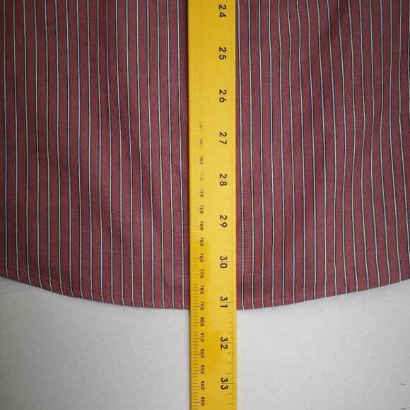 Eddie Bauer Men's Size Medium Relaxed Fit Wrinkle Resistant Rose Striped Shirt - Picture 12 of 12